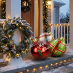Inflatable Christmas Ball 24 Inch PVC Weather-Resistant