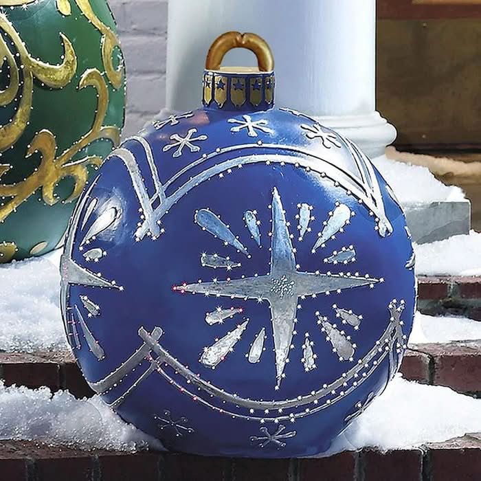 Inflatable Christmas Ball 24 Inch PVC Weather-Resistant