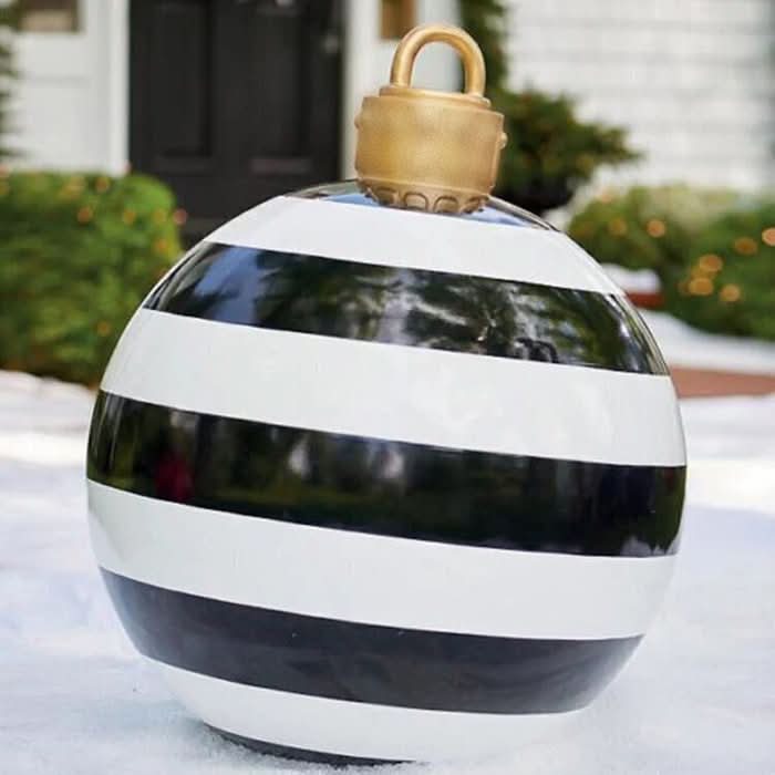 Inflatable Christmas Ball 24 Inch PVC Weather-Resistant