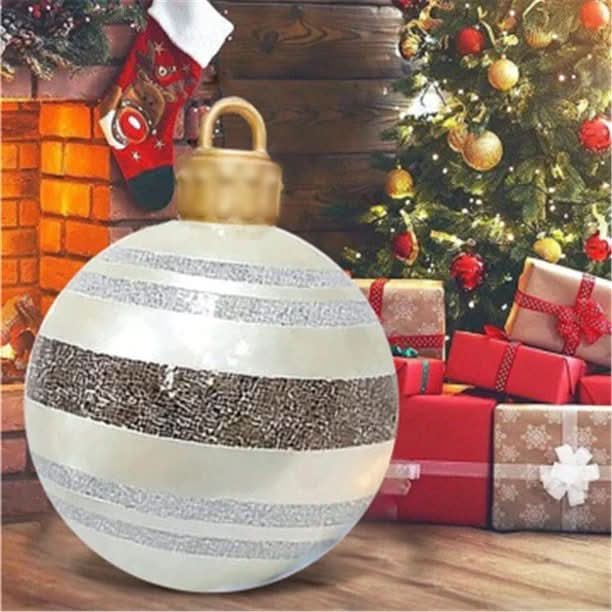 Inflatable Christmas Ball 24 Inch PVC Weather-Resistant