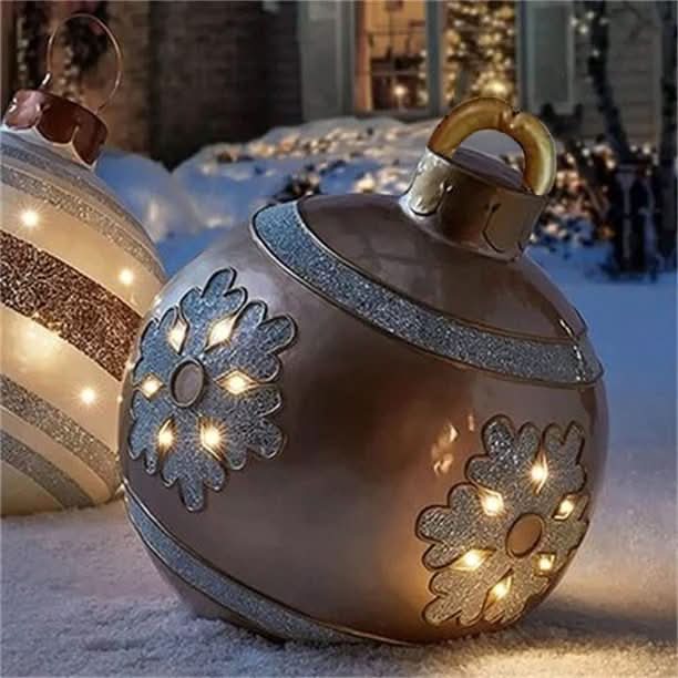 Inflatable Christmas Ball 24 Inch PVC Weather-Resistant