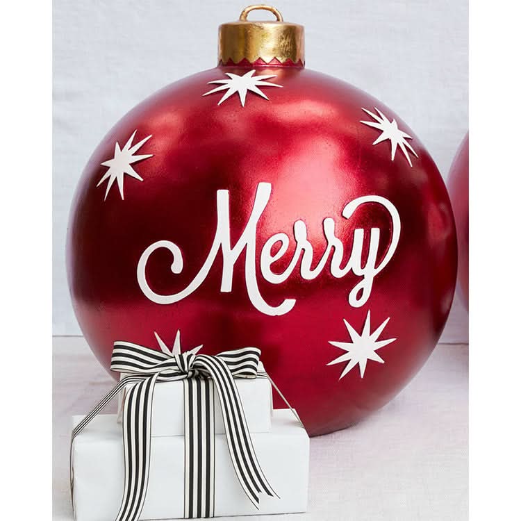 Inflatable Christmas Ball 24 Inch PVC Weather-Resistant