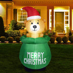 Inflatable Christmas Bear Quick-Inflate Weather-Resistant Indoor/Outdoor