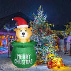 Inflatable Christmas Bear Quick-Inflate Weather-Resistant Indoor/Outdoor