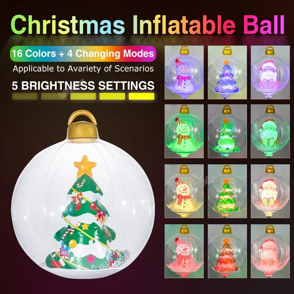 Inflatable Christmas Decoration LED-Lit Weather-Resistant Easy Setup