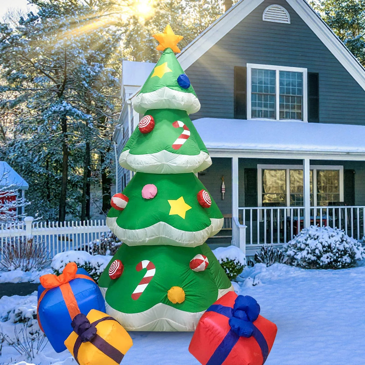Inflatable Christmas Tree LED Lights Weatherproof Foldable