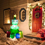Inflatable Christmas Tree Pre-Decorated Weather-Resistant Pump & Stakes