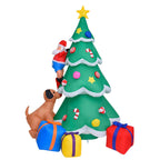 Inflatable Christmas Tree Santa & Dog Figures Weatherproof