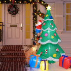 Inflatable Christmas Tree Santa & Dog Figures Weatherproof