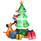 Inflatable Christmas Tree Santa & Dog Figures Weatherproof