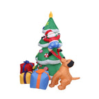 Inflatable Christmas Tree Santa & Dog Integrated Lights Weather-Resistant
