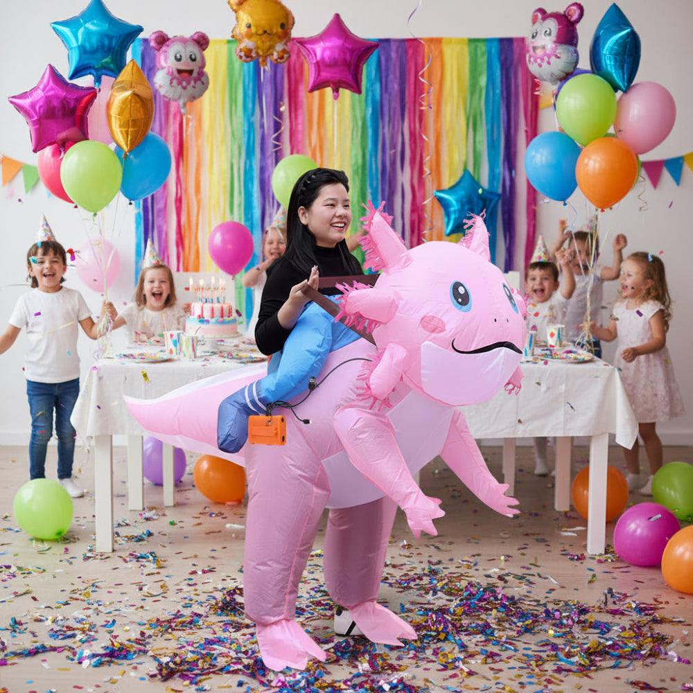 Inflatable Costume Cartoon Salamander One Size Standing & Cycling