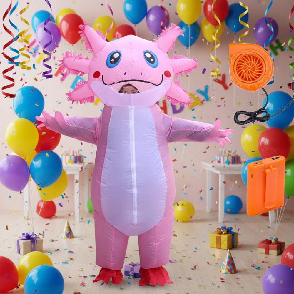 Inflatable Costume Cartoon Salamander One Size Standing & Cycling