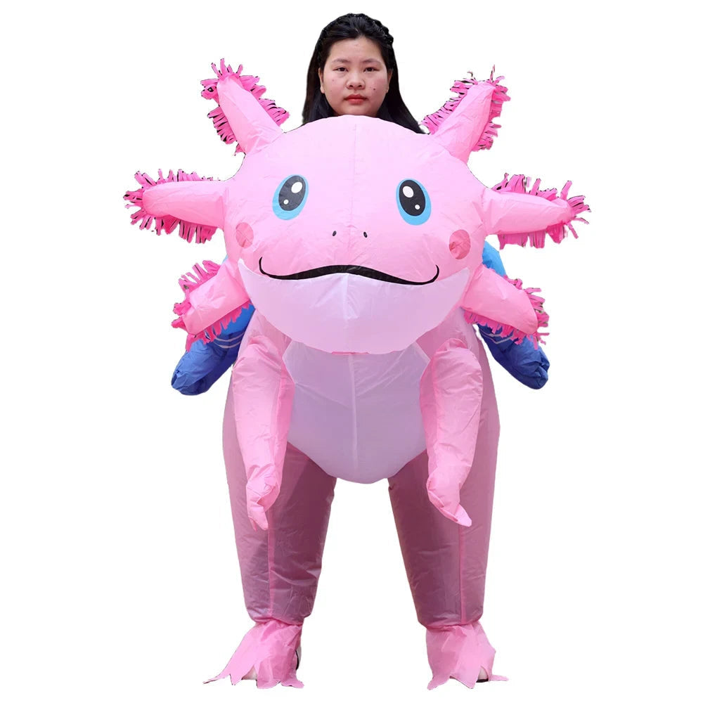 Inflatable Costume Cartoon Salamander One Size Standing & Cycling