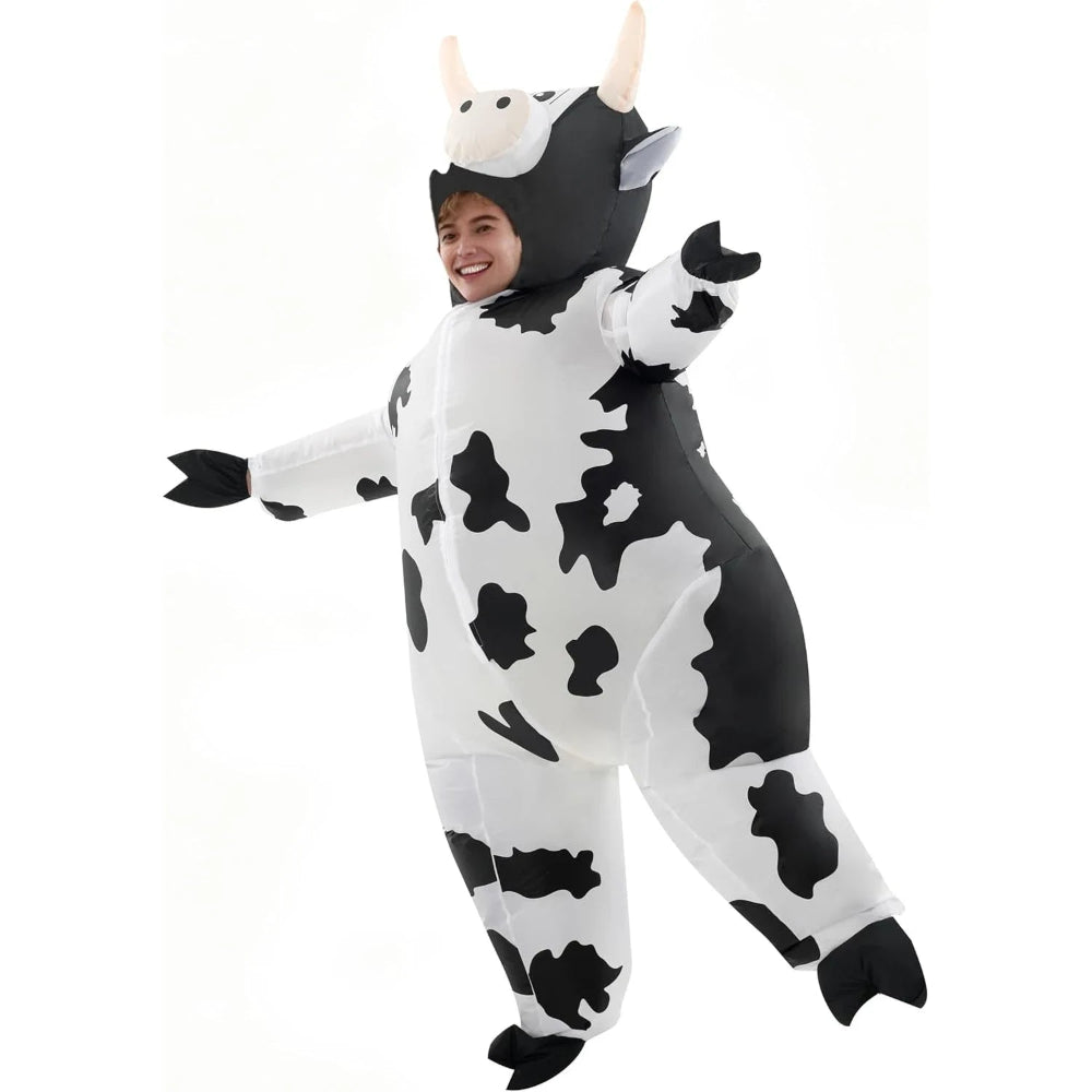 Inflatable Cow Costume Black Lightweight & Roomy Fit