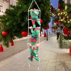 Inflatable Decoration Three Santa Ladder Quick Inflate Indoor Outdoor