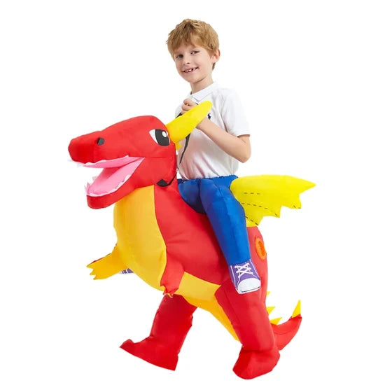 Inflatable Dinosaur Costume Built-In Fan Padded Legs