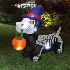 Inflatable Dog Skeleton Design Glowing Eyes Quick-Inflate Weatherproof