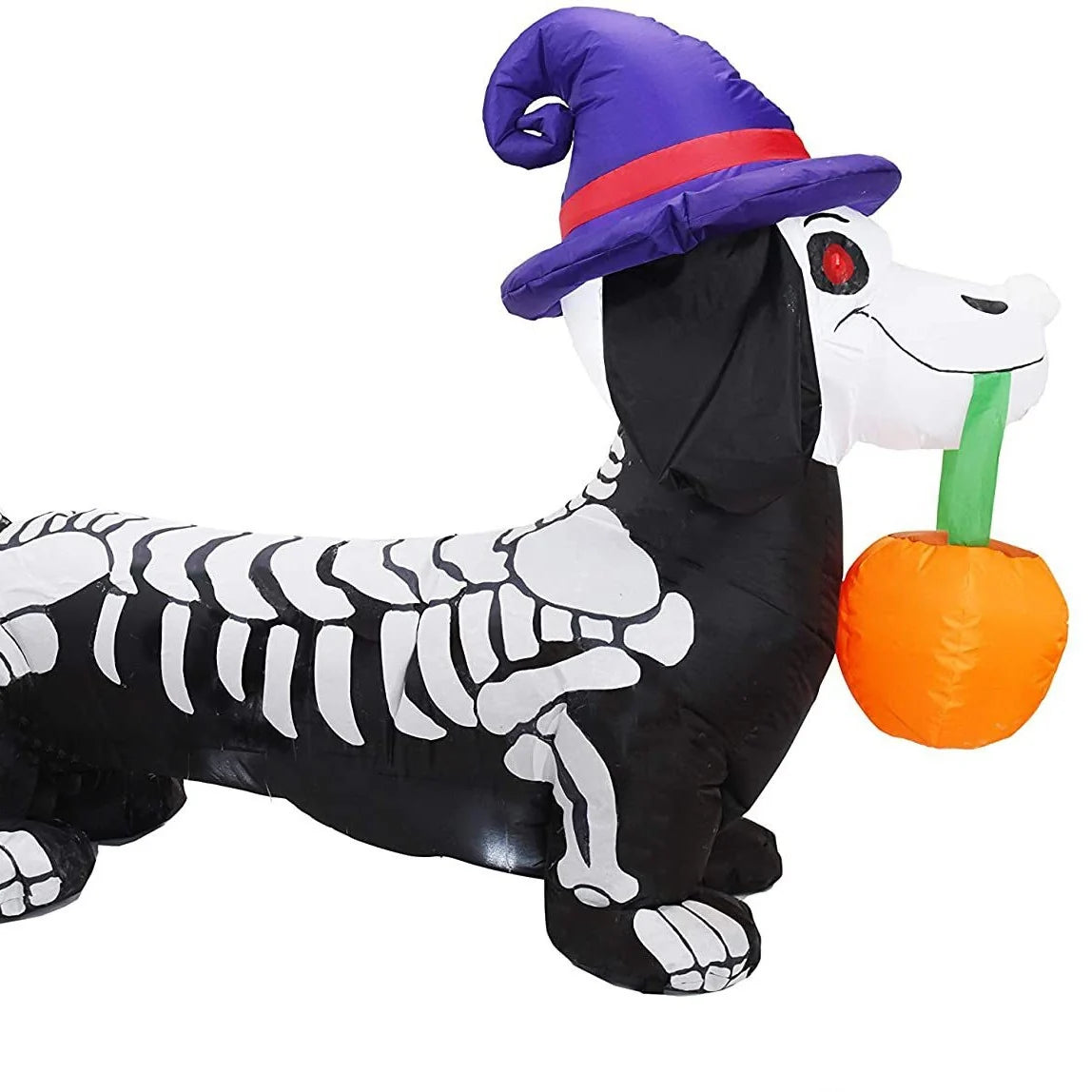 Inflatable Dog Skeleton Glowing Eyes Weatherproof
