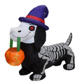 Inflatable Dog Skeleton Glowing Eyes Weatherproof