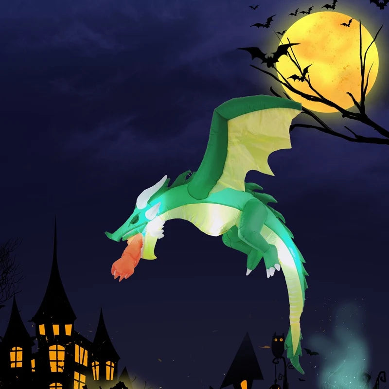 Inflatable Dragon LED Lights & Fireball Effect