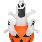 Inflatable Halloween Decoration Pumpkin With Three Ghosts LED Light