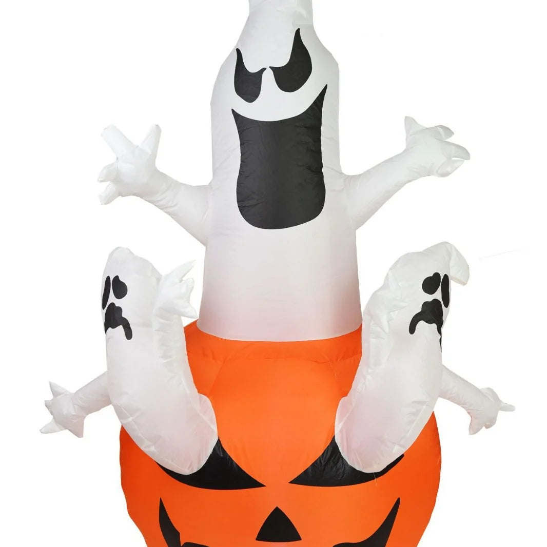 Inflatable Halloween Decoration Pumpkin With Three Ghosts LED Light
