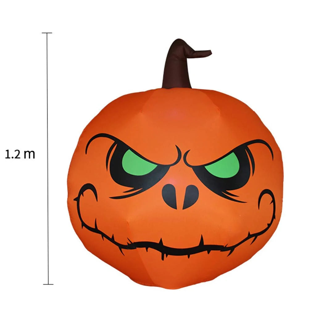 Inflatable Halloween Pumpkin Glowing Green Eyes Weather-Resistant