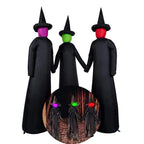 Inflatable Halloween Witches Set of 3 Lighted & Sound-Activated