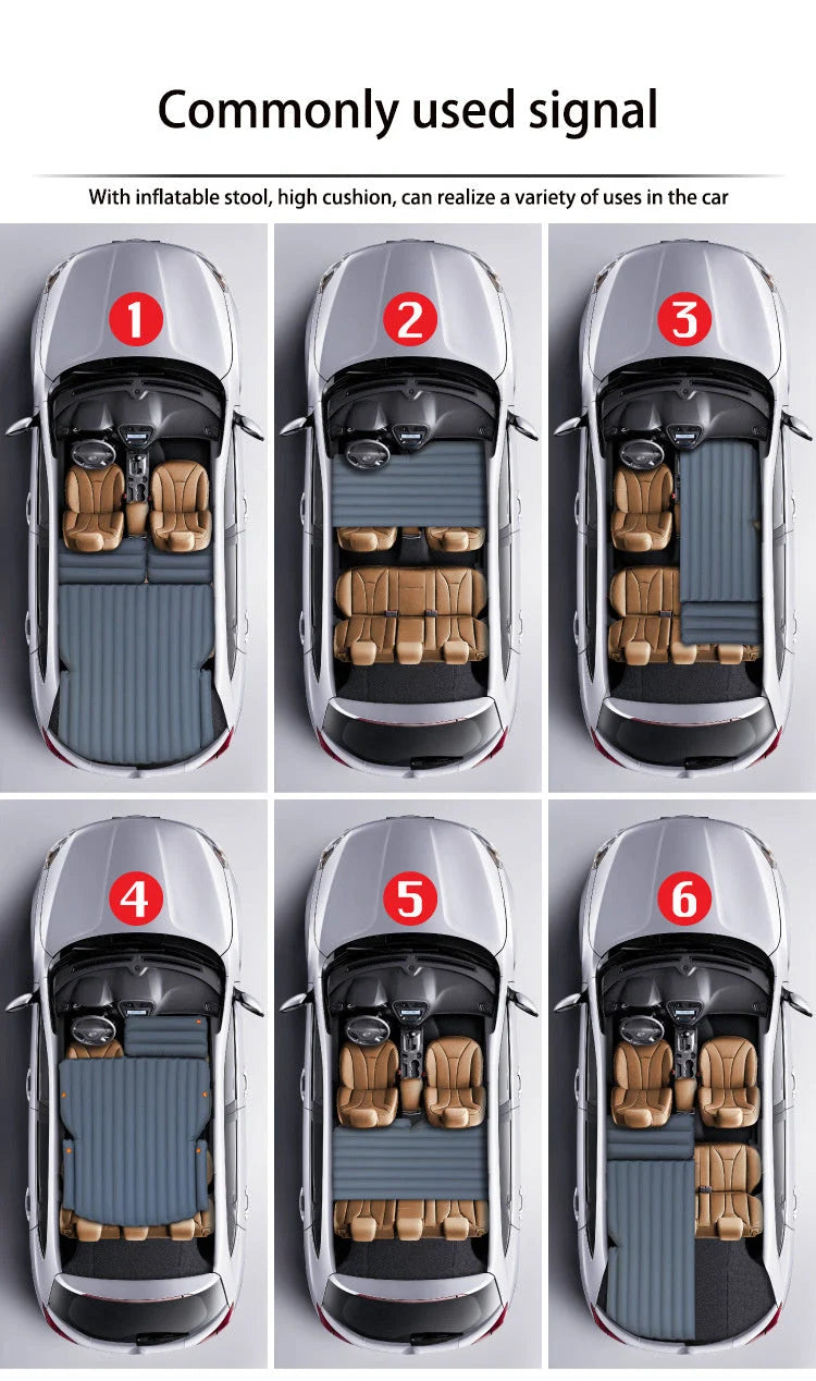 Inflatable Hatchback Bed Automatic Inflation Flocking Fabric