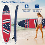 Inflatable Paddle Board 30 Inch Stable Backpack-Portable Quick Inflate