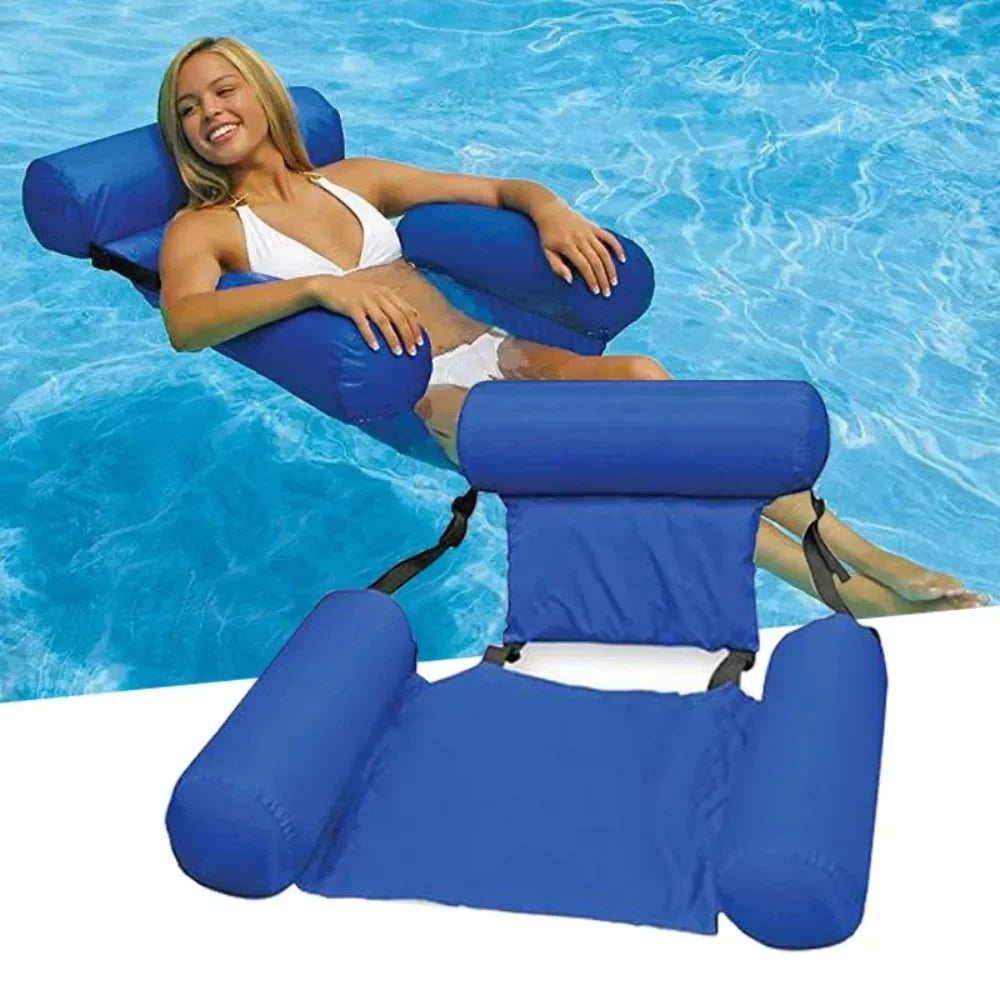 Inflatable Pool Chair Ergonomic Backrest & Armrests Breathable Mesh
