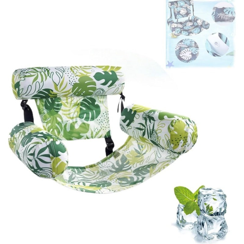 Inflatable Pool Chair Mesh Seat Triple-Tube Stability