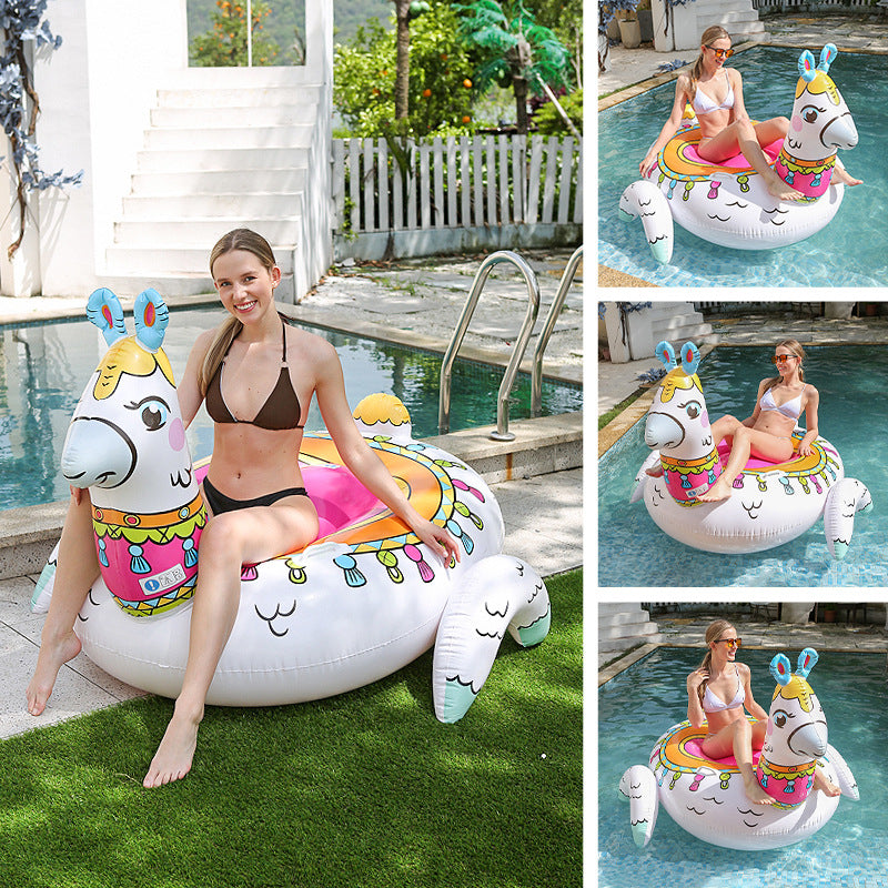 Inflatable Pool Llama Design Spacious Seating Built-In Valves