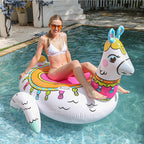 Inflatable Pool Llama Design Spacious Seating Built-In Valves