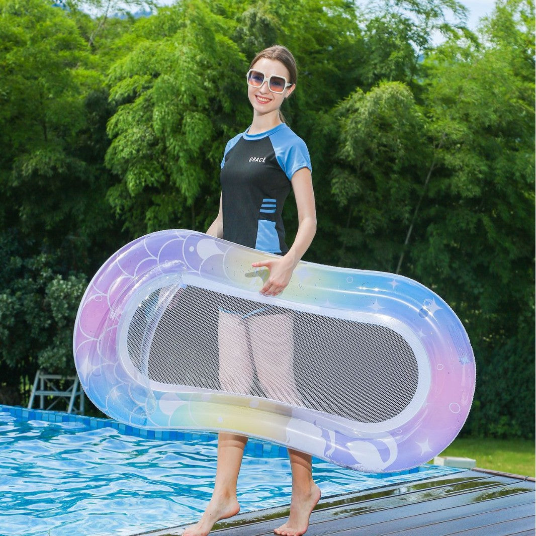 Inflatable Pool Lounge Mesh Cooling Ergonomic Support