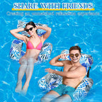 Inflatable Pool Lounger Adjustable Backrest & Headrest