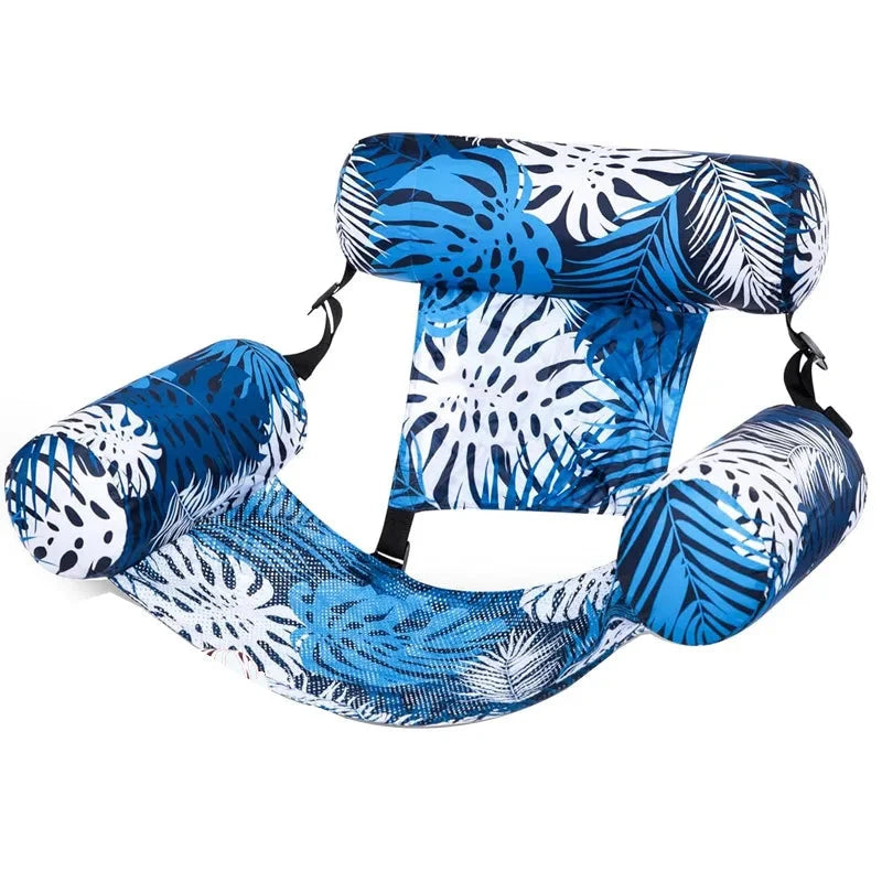 Inflatable Pool Lounger Adjustable Backrest & Headrest
