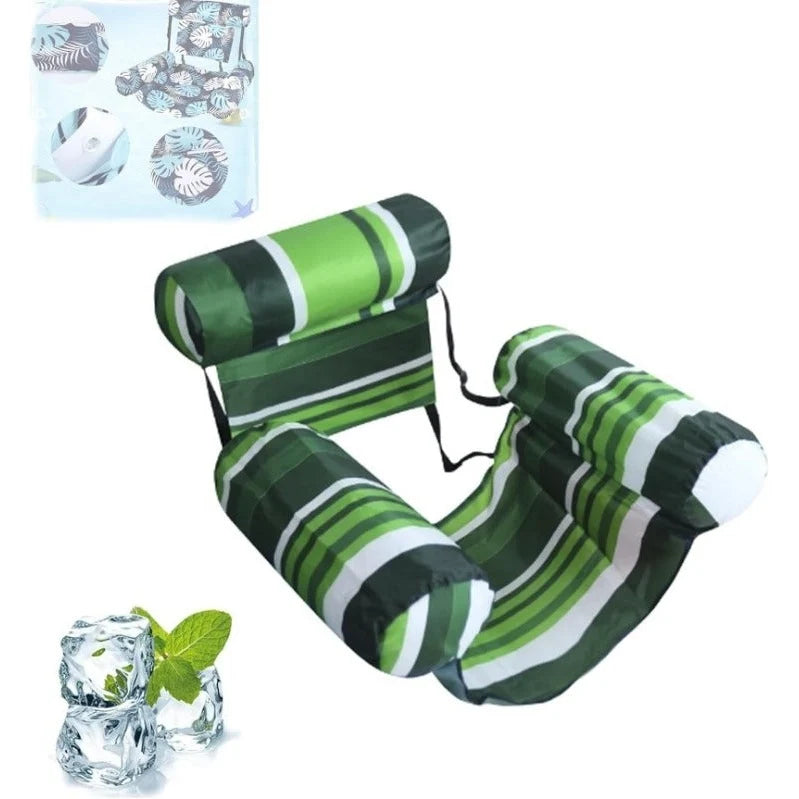 Inflatable Pool Lounger Cooling Mesh & Three-Chamber Stability
