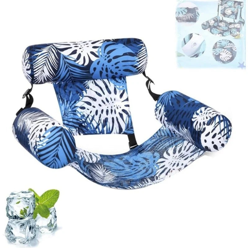 Inflatable Pool Lounger Cooling Mesh & Three-Chamber Stability