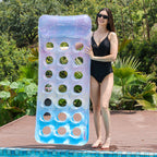 Inflatable Pool Lounger Ergonomic Headrest Breathable & UV-Resistant Vinyl