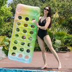Inflatable Pool Lounger Ergonomic Headrest Breathable & UV-Resistant Vinyl