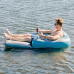 Inflatable Pool Lounger Motorized Raised Backrest & Puncture-Resistant