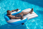 Inflatable Pool Lounger Motorized Raised Backrest & Puncture-Resistant