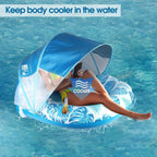 Inflatable Pool Lounger Sun Canopy Backrest & Cup Holder