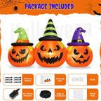 Inflatable Pumpkin 6 Foot Auto Inflates LED Lights