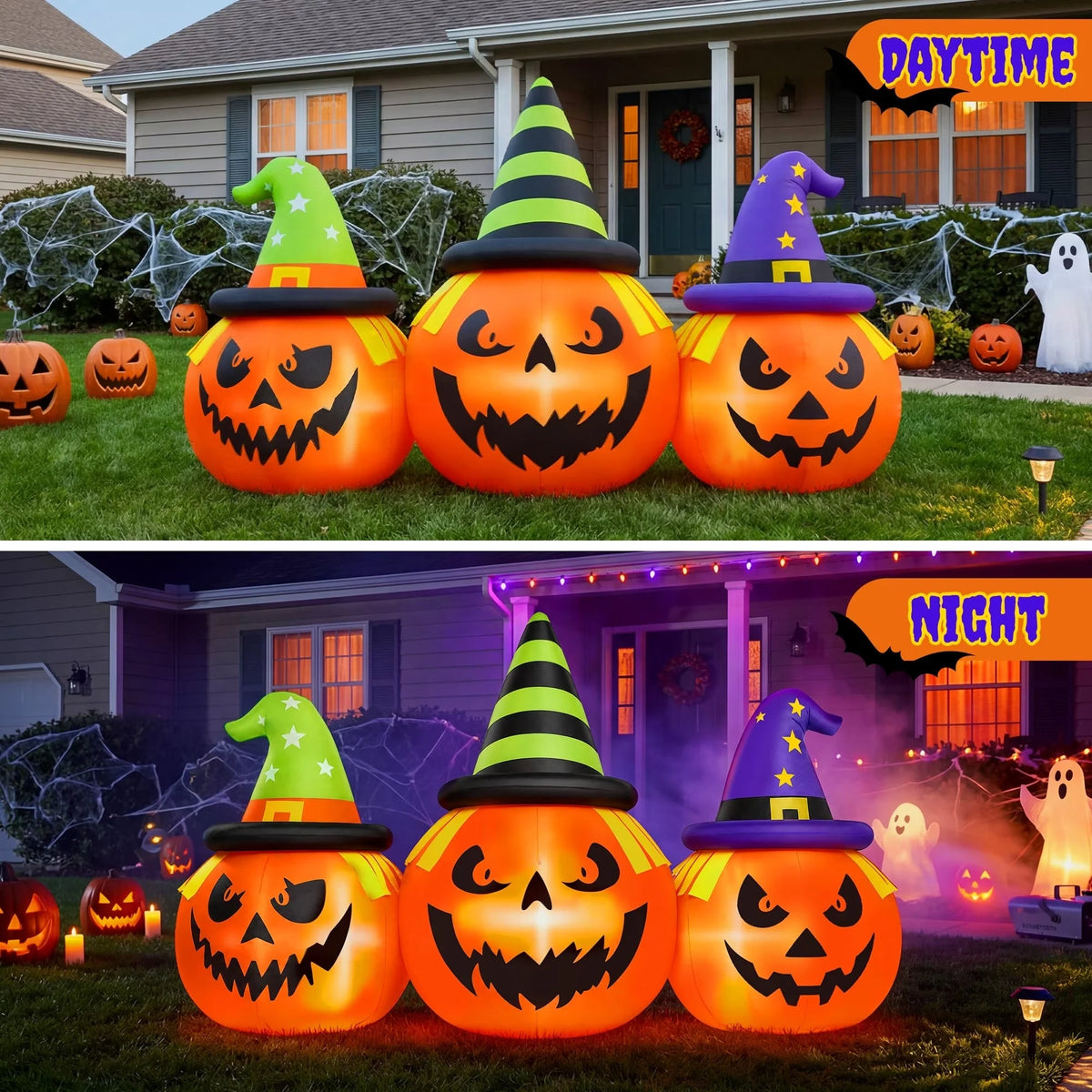 Inflatable Pumpkin 6 Foot Auto Inflates LED Lights