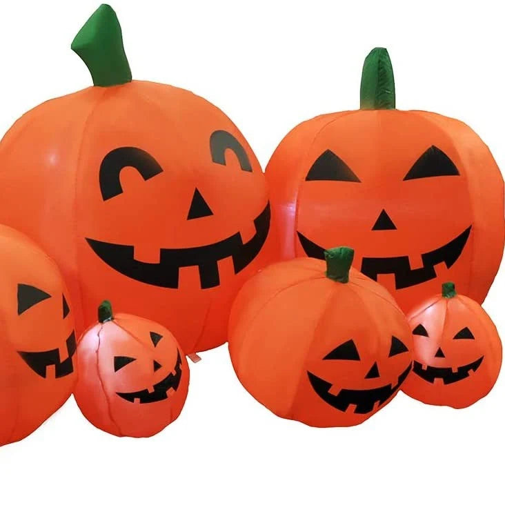 Inflatable Pumpkin Smiling Jack-O'-Lantern Weather-Resistant Easy Setup