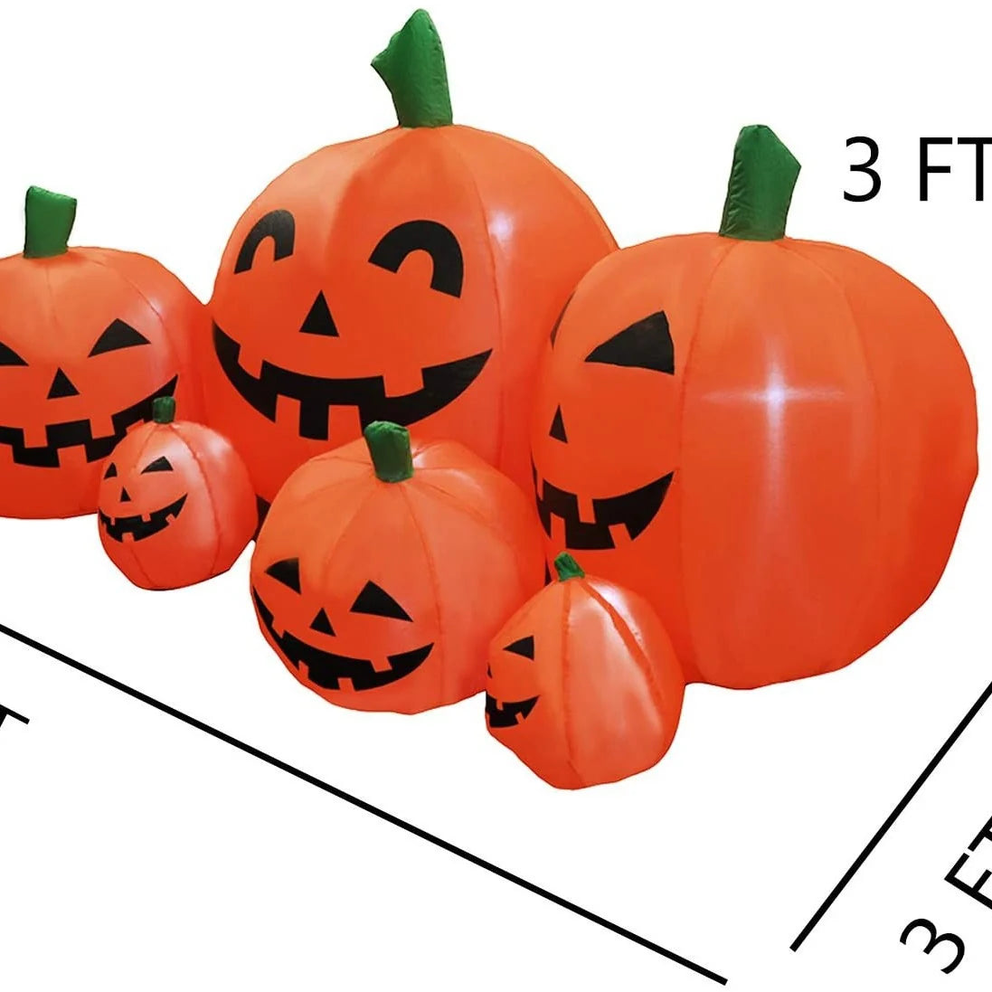Inflatable Pumpkin Smiling Jack-O'-Lantern Weather-Resistant Easy Setup