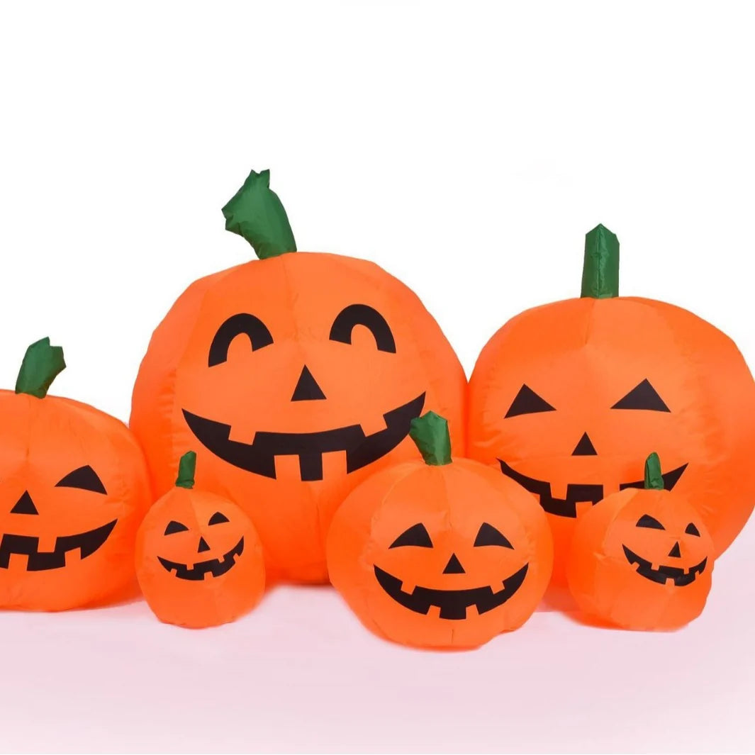 Inflatable Pumpkin Smiling Jack-O'-Lantern Weather-Resistant Easy Setup